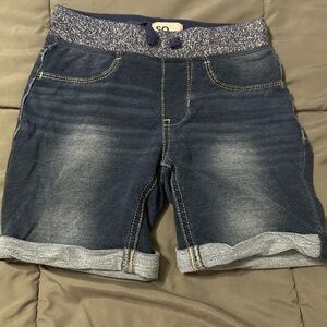 SO Navy Knit Waistband Shorts